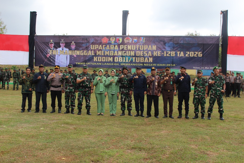 Upacara Penutupan TMMD Ke-128 TA. 2026 di wilayah Kodim 0811/Tuban